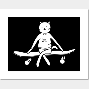 Cat on a skateboard Posters and Art